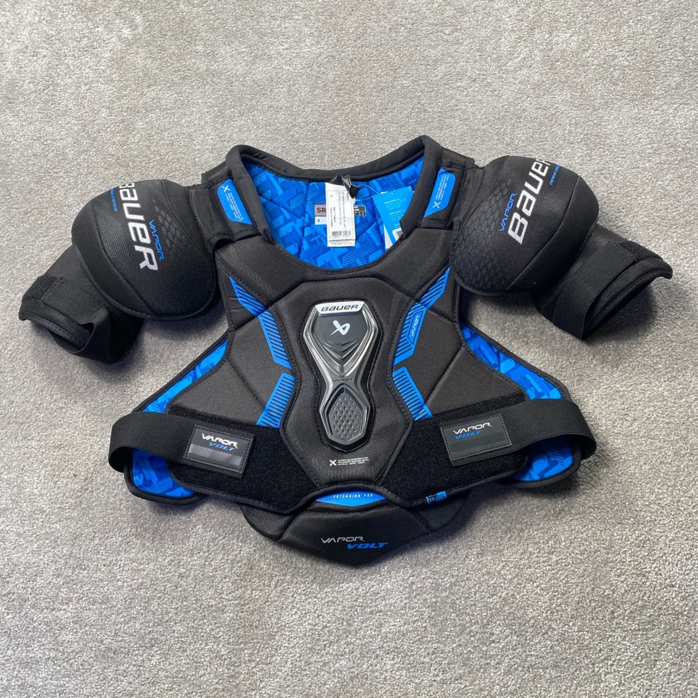 Bauer Vapor Volt Shoulder Pads Senior XL Black Blue Hockey Protective Gear